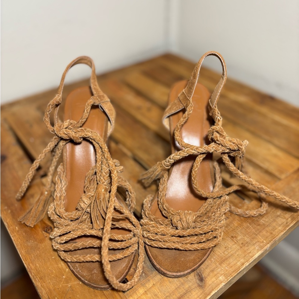 Joie Banji Braided Stacked Heel Sandals